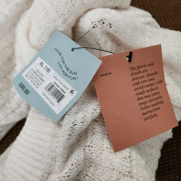 Shade & Shore Cover-up Pants Womens XL Cream Crochet NEW - Picture 9 of 9